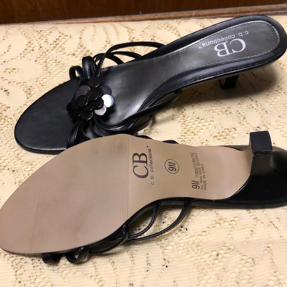 CB Collections Women’s Black Leather Sandals - Picture 5 of 8